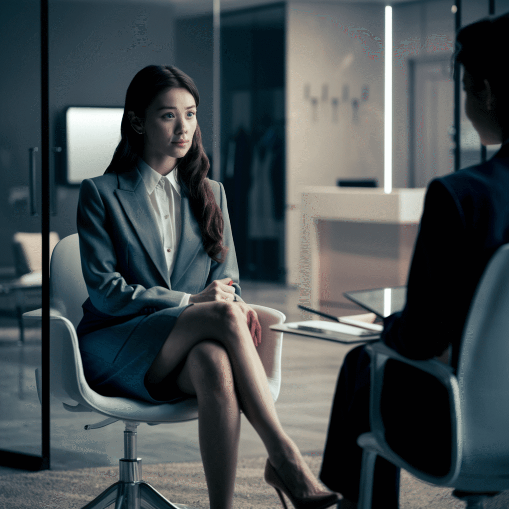 engineering job interview with candidate and recruiter in modern office